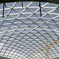 Structure en acier préfabriquée, ossature légère, design de toit en verre pour dôme de lucarne, bâtiments de centres commerciaux, soudage, pliage, découpe