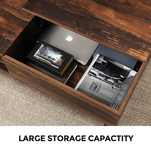 Modern minimalist lift-up coffee <b>table</b>, export-oriented, suitable for home use, living room, wooden, large-capacity, - Product Image 5