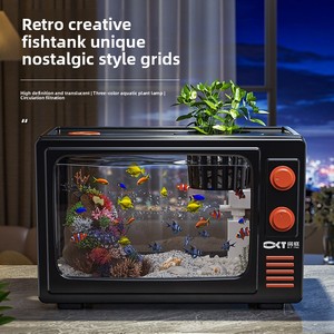 2025 nouveau modèle petit bureau réservoir de poissons carré en plastique poisson rouge <span class=keywords><strong>Aquarium</strong></span> intégré Filtration système d'oxygénation éco-paysage - Product Image 5