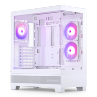 Boîtier PC Gamer Phanteks XT VIEW NOIR&BLANC avec panneau latéral en verre trempé, support M-ATX, port USB-C frontal
