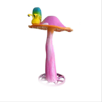 Statue de champignon grandeur nature en résine et fibre de verre, sculpture de champignon pour la décoration de pièce, en stock pour la vente en gros