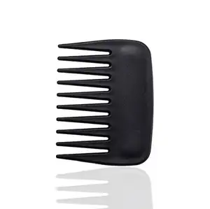 Kunden spezifisches Logo Tasche Kunststoff kamm Super breiter Zahnkamm Bartkamm Kleine schwarze Haar bürste Haarstyling-Werkzeug