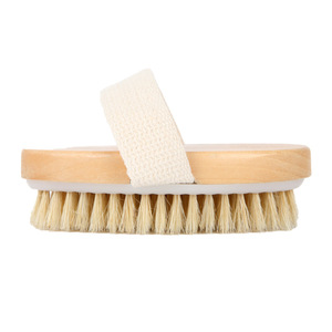 Cepillo de masaje de mango largo con cerdas rectangulares, exfoliante corporal de madera natural para baño - Product Image 5