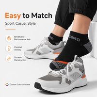 Chaussettes de compression antidérapantes à logo personnalisé, chaussettes de course athlétiques respirantes en maille rembourrée à coupe basse OEM