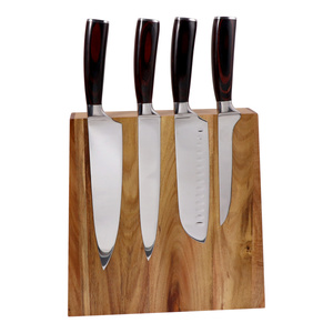 Bloque Magnético para <span class=keywords><strong>Cuchillos</strong></span> de Madera de Acacia Natural de Doble Cara <span class=keywords><strong>con</strong></span> Diseño Inclinado, Ecológico, 28*28*25cm, Capacidad para 10 <span class=keywords><strong>Cuchillos</strong></span> - Product Image 5