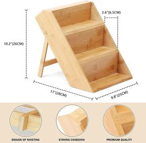 Vente en gros cuisine 3 niveaux bambou étagère à épices organisateur herbe étagère de <span class=keywords><strong>rangement</strong></span> pot à épices - Product Image 4
