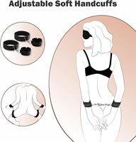 Ensemble de cordes de bondage SM pour adultes, kit BDSM pas cher avec bandeau, menottes, sangles et attaches de lit - Chambre à coucher