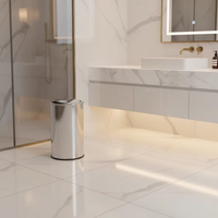 Poubelle commerciale ronde en acier inoxydable avec ou sans seau intérieur pour bureau, école, maison, salle de bain