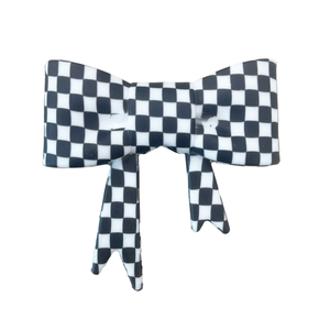 New Arrival Checker Printed Bow <strong>Beads</strong> Huge Bow <strong>Silicone</strong> Straw Topper Focal <strong>Beads</strong> Tie-dye Third Party Certified <strong>Wholesale</strong> - Product Image 2