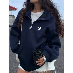 Sudadera con Capucha de Felpa de Algodón Extra Grande, sin Cordones, con Hombros Caídos, Personalizable con Logotipo para Mujer - Product Image 6