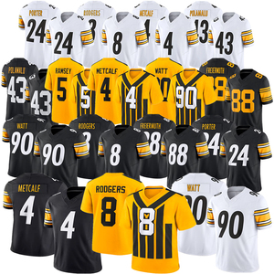 Nouveau <span class=keywords><strong>maillot</strong></span> de football américain brodé 2026 des <span class=keywords><strong>Steelers</strong></span> de Pittsburgh – N°90 TJ Watt, Aaron Rodgers, DK Metcalf, Patrick Queen, Pat Freiermuth - Product Image 1