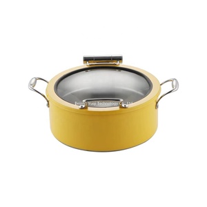 Calentador <span class=keywords><strong>de</strong></span> Alimentos Eléctrico Comercial con Tapa <span class=keywords><strong>de</strong></span> Vidrio - Estufa Buffet Visible Amarilla para <span class=keywords><strong>Hotel</strong></span> y Catering para Fiestas <span class=keywords><strong>de</strong></span> Boda - Product Image 4