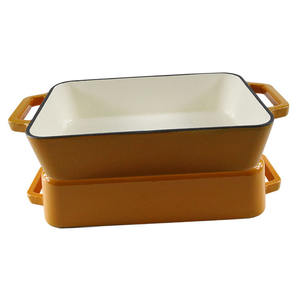 Plat de cuisson rectangulaire en fonte émaillée de 33 cm avec doubles poignées, durable et écologique, pour <span class=keywords><strong>gratin</strong></span> de <span class=keywords><strong>fromage</strong></span>, lasagnes et autres plats <span class=keywords><strong>au</strong></span> four – Vente en gros - Product Image 4