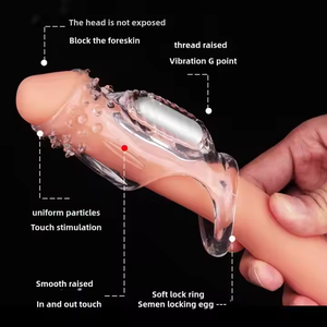 Drei dimensionale 3D-Partikel umwickelten den Kopfs tamm körper Starkes seismisches G-Punkt Dickes und festes vibrierendes Kondom für Männer - Product Image 3