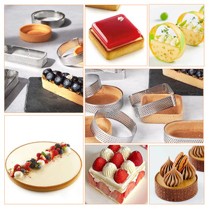Stampo Rotondo per Crostate in Acciaio Inox 304, per Torte alla Frutta, <span class=keywords><strong>Stampi</strong></span> per Dolci Fai-da-Te, Torte, Mousse, Utensili da Cucina - Product Image 6
