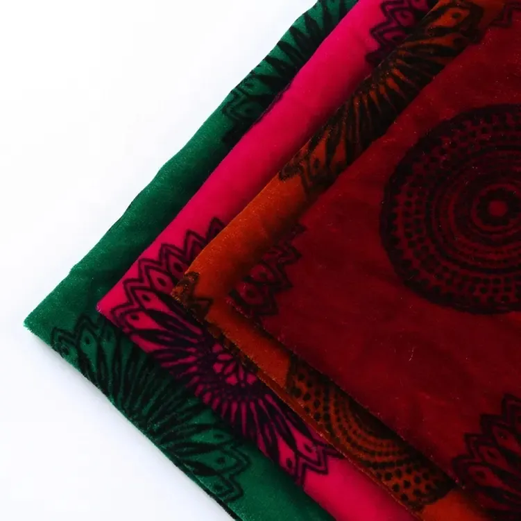 Prezzo di fabbrica tessuto velour telas indiano africa stile 100% poliestere stampato in velluto 5000 stampa velboa tessuto