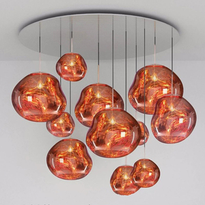 Lampada a Sospensione in Vetro Lava, Lampadario Singolo in Vetro per Ristorante, Tavolo da Pranzo, Bancone Bar Moderno, Lampada a Sospensione per Comodino - Product Image 4