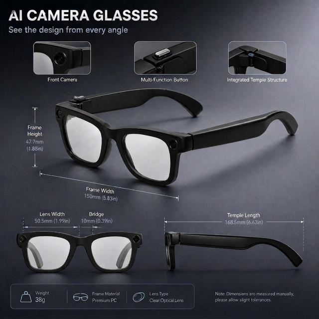 2026 Next-Gen Wearable Intelligence Smart Glasses T100 AI Assistant Real-time Translation ChatGpt Voice Call 1080P Video Camera