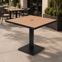 Tables et chaises d'extérieur en aluminium et bois composite, imitation teck, meubles de jardin durables, table de café en bois plastique