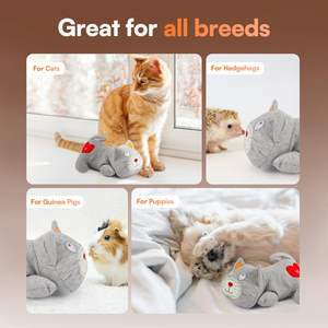 AFP Heartbeat <span class=keywords><strong>Cat</strong></span> Juguete Calmante Peluche Heart Beat Alivio del Estrés Calmante y Ayuda para Dormir Juguete Comodidad Mascota Perro Gato Juguete de Peluche - Product Image 6
