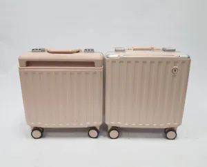 Moda bagaj ABS + PC kaliteli bagaj fermuarlı bagaj geniş arabası kolu