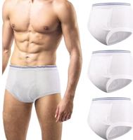 Sous-vêtements classiques pour hommes XL pour l'incontinence urinaire, lavables, en tissu tissé coton-nylon-spandex, avec poche pour les produits jetables
