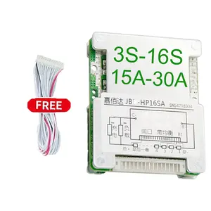 Placa de proteção de bateria de lítio JBD HP16SA 12S 36V 16S 48V LiFePO4 BMS 15A 20A 25A 30A para bicicleta elétrica