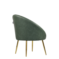 Fauteuil de loisirs moderne en cuir PU et velours avec pieds en métal - Meuble confortable pour salon, chambre, salle à manger, hôtel, appartement