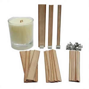 Mèches de bougie en bois sans fumée avec clip métallique, accessoires de parfum élégants - Product Image 1