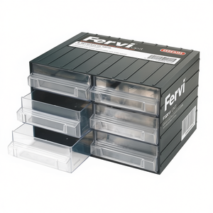 Unité de rangement Fervi avec tiroirs transparents extractibles, boîte de rangement à 6 compartiments pour outils et petites pièces - Product Image 2