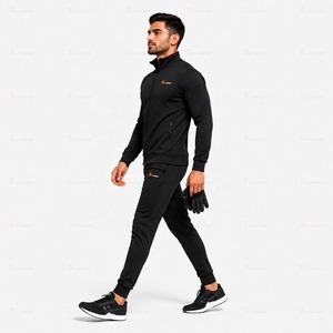 Conjunto Deportivo de Alta Resistencia, Chaqueta y Pantalones de Forro Polar de Poliéster, Cálidos y Transpirables, Movimiento Flexible, Ropa Deportiva para Gimnasio, Personalizable - Product Image 4