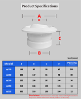 Diffuseur d'air rond en ABS pour plafond, avec buse réglable et amortisseur pour système CVC