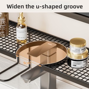 Nordic Style No-Drill Wall Mounted <strong>Shelf</strong> for Bathroom, <strong>50cm</strong> Faucet Rack, PP Material - Product Image 3