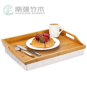 Plateau pour ordinateur portable en bambou avec rembourrage pour usage domestique ou au bureau, style simple, couleur unie - Product Image 5
