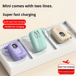 Power Bank da 10000mAh con LED Digitale, Ricarica Rapida 22.5W, 2 Cavi Integrati, Design Semplice, Caricabatterie Portatile <span class=keywords><strong>per</strong></span> Esterni, Spedizione in 7 Giorni - Product Image 5