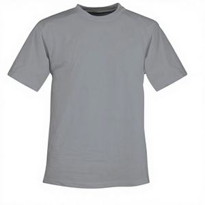 เสื้อยืดผ้าฝ้ายเจอร์ซีย์สีเทาระบายอากาศได้ดีสำหรับฤดูร้อนไซส์พลัส - Product Image 1