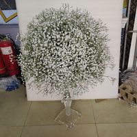 Décoration d'événement de luxe bon marché, boule de fleurs artificielles en rose et souffle de bébé de 60 cm, boules de fleurs de mariage pour centre de table