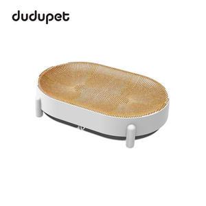 Dudupet Multifunctional <b>Cat</b> <b>Scratching</b> <b>Board</b> White Oval Durable Minimalist Design For Indoor <b>Cats</b> All Seasons Use - Product Image 2