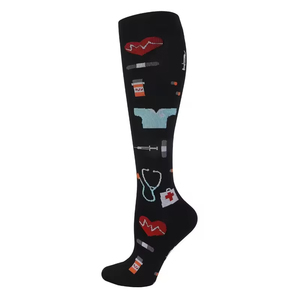 Hot Sale 15-20 mmHg Graduated Comfort Sports Nurse Support Nylon <strong>Knee</strong> <strong>High</strong> Compression <strong>Socks</strong> - Product Image 3