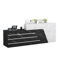 QT-245X  Comptoir de réception moderne et minimaliste en cuir laqué, comptoir de bar, table de comptoir pour les magasins de vêtements et les instituts de beauté