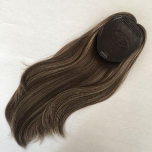 Perruque Topper Juive en Cheveux Humains Bruts Européens de Couleur Naturelle, Certifiée Casher, avec Soie, Prix Usine Réduit - Product Image 6