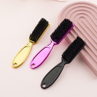 Brosse de nettoyage dorée pour tondeuse de barbier, lame, tondeuse, pour effets dégradés, et dépoussiéreur de cou pour manucure et salon