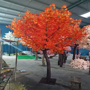 High Quality Large Glass Plastic Led Maple Tree Artificial Home Decoration Artificial Tree For Wedding Event