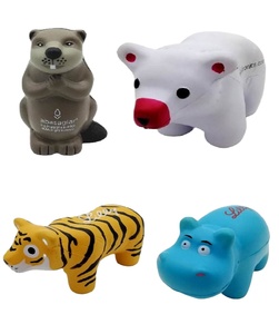Pelota Antiestrés de Espuma de PU con Logotipo Personalizado al por Mayor, Pelota Antiestrés de Oso Polar, Castor, Tigre, Hipopótamo - Product Image 1
