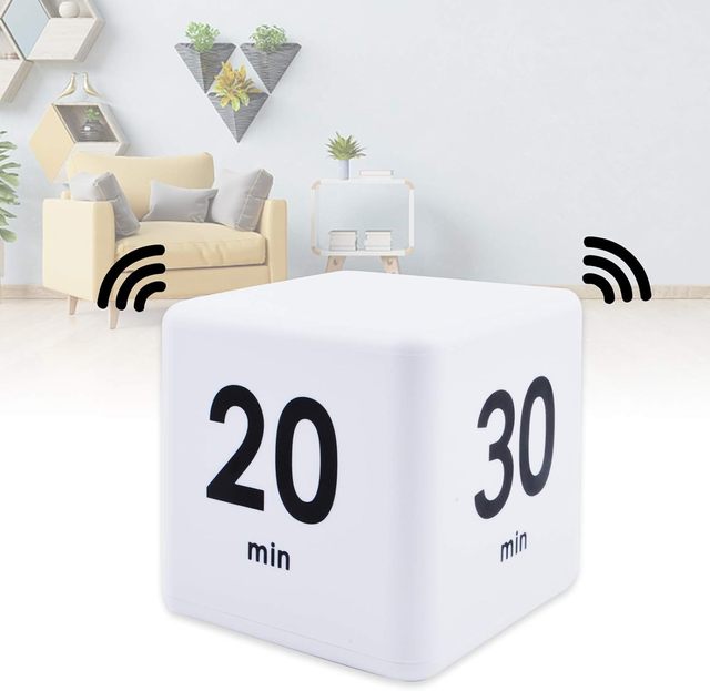 Cube Timer with Countdown Alarm Mini Plastic LCD Display Cute Magnetic Kitchen Workout and Studying Tool