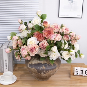 Roses artificielles 52 cm, fleurs en soie, haute simulation, décoration de mariage, décoration de salon - Product Image 2