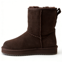 Bottes de neige en gros OEM/ODM pour femmes, bottes d'hiver en fourrure de mouton, cuir de vache chaud pour hommes, imperméables, vente directe d'usine