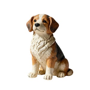Statue de chien mignon personnalisée en Offre Spéciale, résine peinte <span class=keywords><strong>à</strong></span> la main, décor de jardin extérieur pour patio ou pelouse, sculpture animale réaliste - Product Image 1