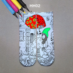 Cids Cartoon Diy اللون في الجوارب تلوين الجوارب الرسم مع علامات النسيج الجوارب الملونة - Product Image 2