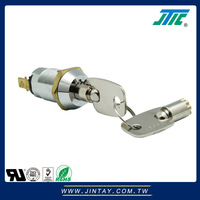 JTIC OEM Vente en gros Serrure rotative numérique en alliage de zinc, interrupteur à clé, haute sécurité, finition chromée brillante, 2 bornes, ISO9001